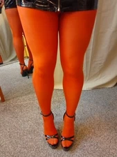 Orange Caco Tights Opaque 60D Matte One Size TALL Dark Burnt Sunset Sunburnt