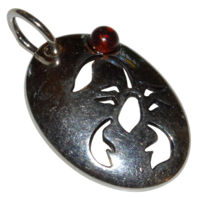1.65g Horoscope - Scorpio Authentic Baltic Amber 925 Silver Pendant N-A741