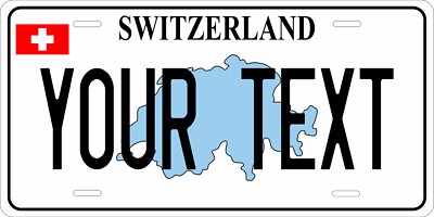 Switzerland  Map License Plate Personalized Car Auto Bike Motorcycle Custom
