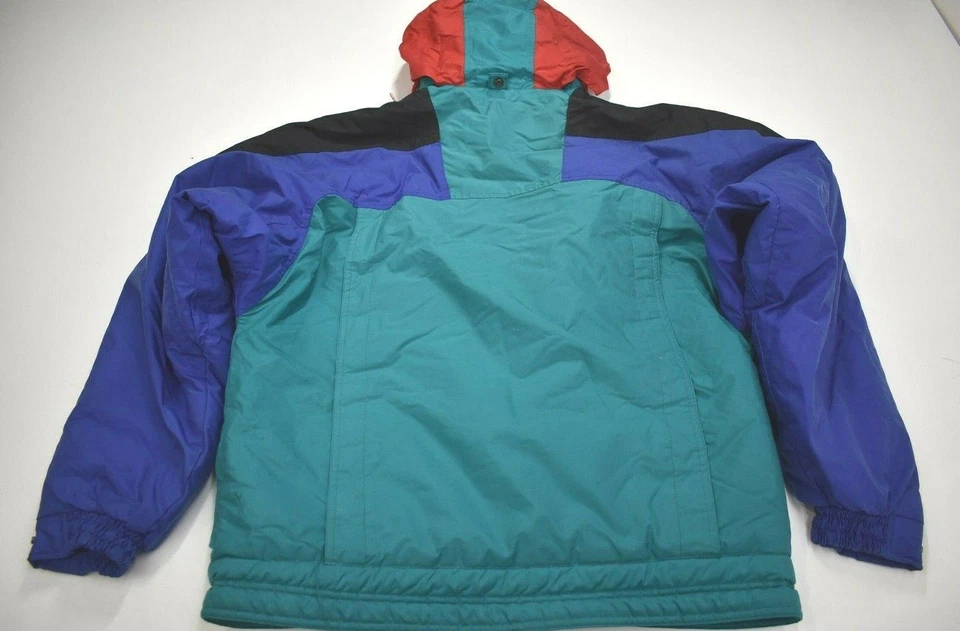 De Colección St Johns Bay Mujer Bloque de Color Aislado Cremallera Plegable Capucha Puffer Chaqueta S Foto 2 de 4
