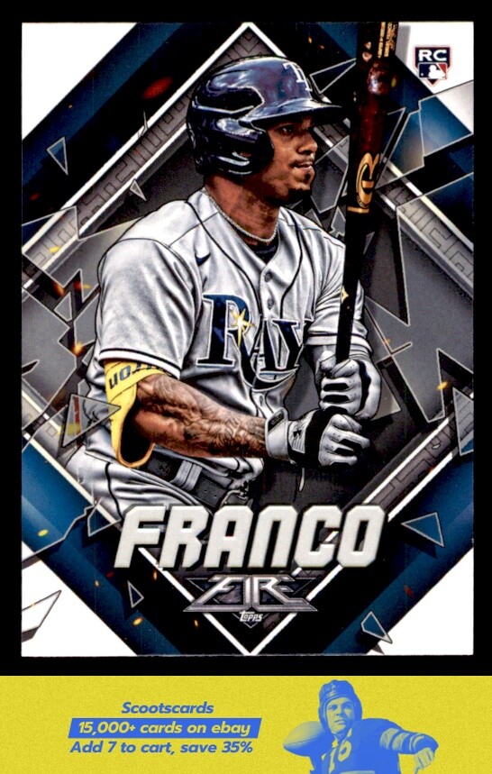 2022 Topps Fire Wander Franco RC/Rookie card #128 Tampa Bay Rays
