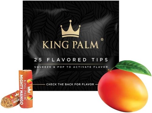 King Palm Flavored Filter Tips 25 Pack, 7mm Terpene Infused Rolling Tips
