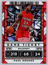 2020 Panini Contenders Draft Picks #19 Paul George Game Ticket Green Explosion