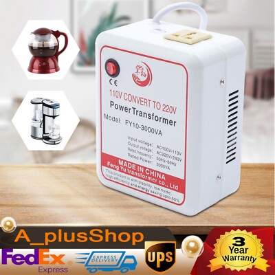 Power Transformer Step Up Voltage Converter Adapter 110V-120V to 220V-240V 3000W
