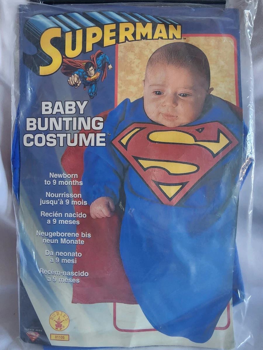 New Rubie's SUPERMAN Baby Bunting Halloween Costume (Newborn To 9