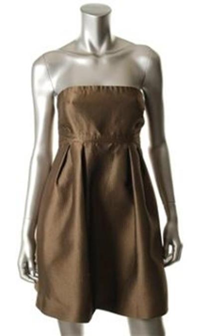 Tibi Bronze Size 10 Formal Cocktail Dress NWT $440-image