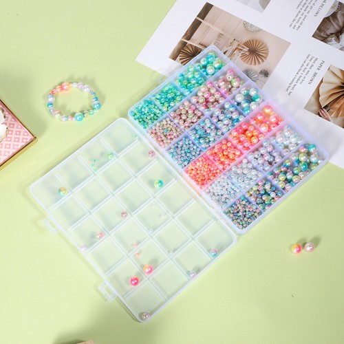 1890 Pcs Pearl DIY Set Jewellery Beads Rhinestone Spacer Plastic Pearls - Picture 7 of 11