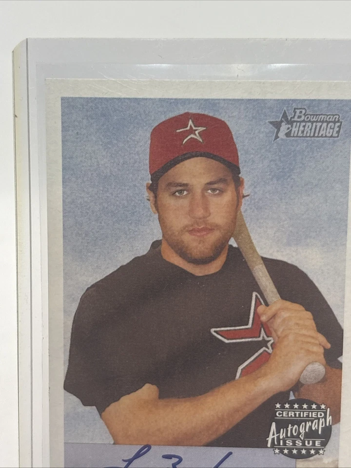 Bowman Heritage Lance Berkman 2002 certificado automático Astros en tarjeta autógrafo Foto 2 de 4