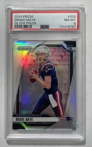 2024 Panini Prizm Rookies Silver Drake Maye Psa 8 #329 Patriots (RC)