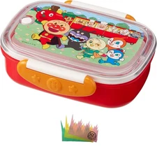 Anpanman 1 Tier Lunch Box Dishwasher Microwave Safe 360ml Red Set