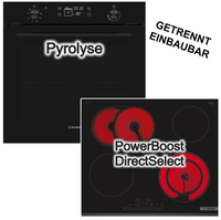 Herdset Pyrolyse Backofen + Bosch Glaskeramikkochfeld Powerboost BräTerzone