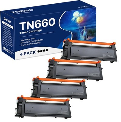 Gotoby TN660 High Yield Toner Cartridge 4 Pack for Brother Printer