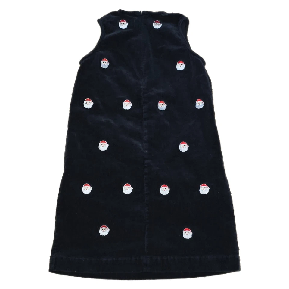 Castaway Girls Christmas Black Shift Dress Corduroy Jumper Dress Santa Claus 10 - Image 3 of 4