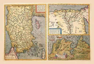 Maps of Turkey, Egypt, and Libya Abraham Ortelius Poster Print