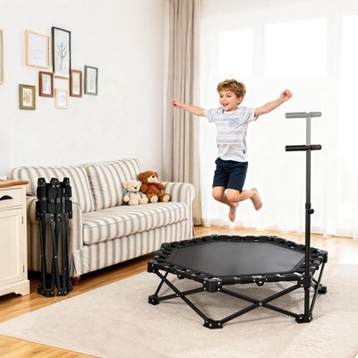 Fitness Trampolin Faltbar Bungee Jumping Minitrampolin Griff Indoor 150kg