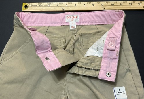 Cat & Jack Girls Slim Straight Fit Chino School Uniform Pants NWT Size 8 - Picture 15 of 19