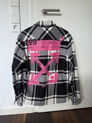 Off White C/O Virgin Abloh Plaid Flannel Shirt Size L Men's