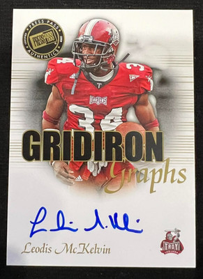 LEODIS McKELVIN 2008 Press Pass SE Gridiron Graphs Rookie Card RC AUTO #GG-LM