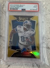 2014 Select Calvin Johnson Gold Prizm /10 PSA 9