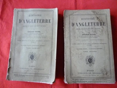 HISTOIRE D'ANGLETERRE ed.Delagrave - Antonin Roche 1875 - Tome 1 et 2 - Photo 1/4