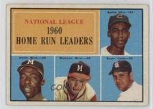 1961 Topps League Leaders Ernie Banks Hank Aaron Eddie Mathews Ken Boyer HOF st0