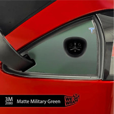 3M Matte Military Green Tesla Charge Port Wrap  Model S