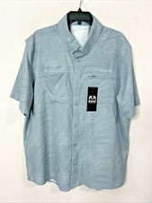 Kuiu Shirt Mens 2XL Team Harvey Grey Blue Mesa Vented Snap Glacial Topography