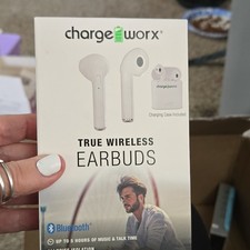 Chargeworx CX9021WH True Wireless Bluetooth Earbuds White w/ Charging Case