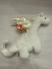 Vtg Ty Magic the White Dragon Rare Retired 1995 Iridescent Wings W/ tag Fantasy
