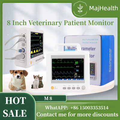 8 inch Veterinary  Multiparameter patient monitor with SPO2 TEMP ECG NIBP