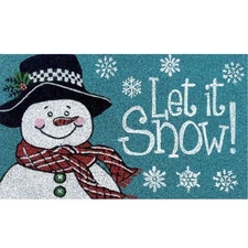 Briarwood Lane Happy Let It Snow Snowman Coir Doormat 18 x 30