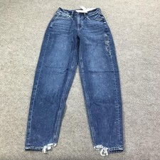 American Eagle Jeans Womens 00 Regular Relaxed Mom High Rise Distressed Denim Pa