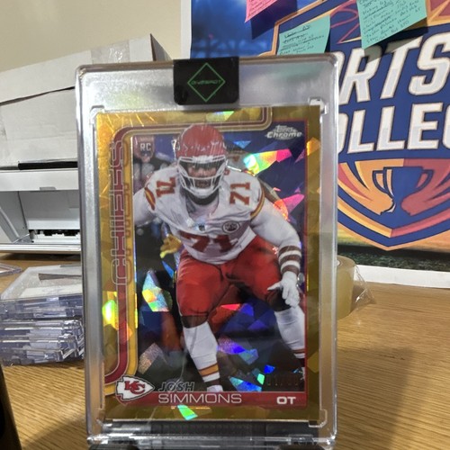 Topps Chrome Josh Simmons Kansas City Chiefs Rookie Gold Refractor /50