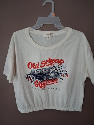 No Comment OLD SCHOOL ORIGINAL Shirt, Antique Race Car, Checker Flag, Large-XL 