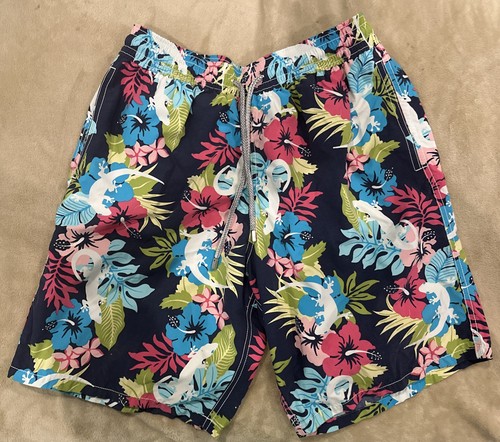 Vilebrequin MOOREA Swim Trunks Tropical Hawaiian Floral Gecko Print Men’s XL
