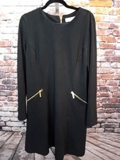 MICHAEL KORS DRESS SZ 16 SMALL MED BLACK GOLD MK LOGO STRETCH