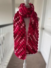 Red Berries Roses Color Handmade-Crochet Scarf