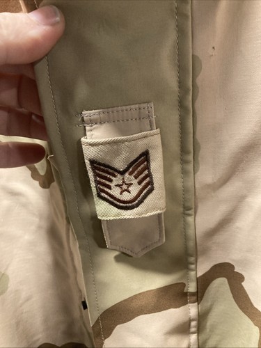 Military Men’s Cold Weather Parka Large Long Desert Camouflage Gore-Seam, Rank - Picture 2 of 13