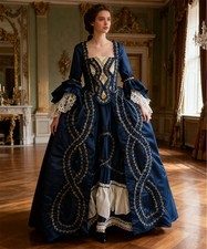 Robe a la francaise Blue Dress 1770sRococo Baroque French Queen Marie Antoinette