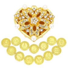 13 pcs English Words Wedding Unity Coins Set with Heart Shaped Box, Arras par...