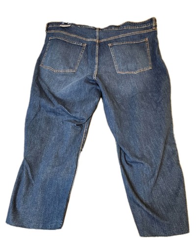 Old Navy High Rise OG Straight Button Fly Raw Hem Womens Sz 28 Dark Blue Jeans - Foto 2 di 9