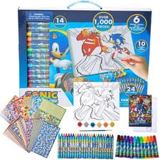 Sonic The Hedgehog Coloring Canvas Set - Kids Art & Activity Supplies, 1000+ pcs