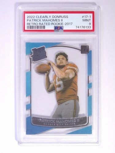 2022 Panini Clearly Donruss #17-1 Patrick Mahomes II Retro Rated Ro PSA 9