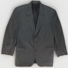 Canali Blazer Mens 42L Wool Gray w/Blue Micro M2M Sport Coat Jacket Italy