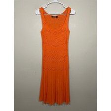 Lauren Ralph Lauren Pointelle Knit Sleeveless Dress in Orange Size Small Coverup