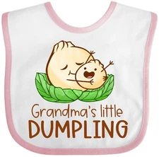 Inktastic Grandma's Little Dumpling Baby Bib Grandmother New Dumplings Cute Xiao