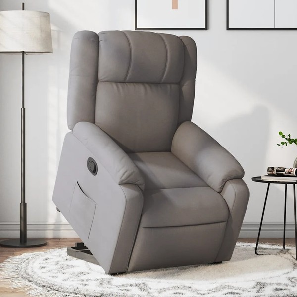 Relaxsessel Mit Aufstehhilfe Stoff Taupe Sessel Senioren Fernsehsessel-image