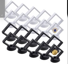 20PCS Floating Display Stand, 3D Transparent Frame Holder Small Case, Storage