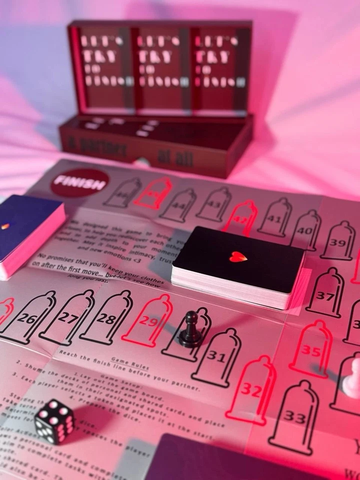 “Let’s Try To Finish” Adult Couple Game - Romantic Intimacy Board Game 18+ - Image 4 of 4