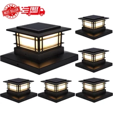 Dynaming 6 Pack Solar Post Cap Lights Outdoor, Fence Post Solar Lights Fit fo...